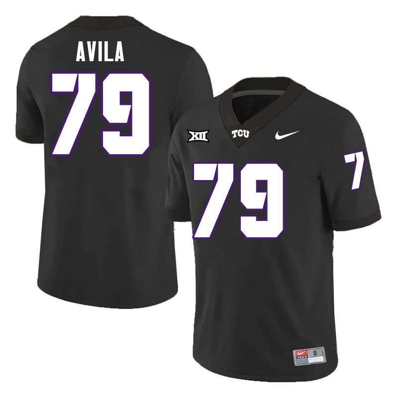 #79 Steve Avila TCU Jersey,Texas Christian University Horned Frogs Football Jersey-Black
